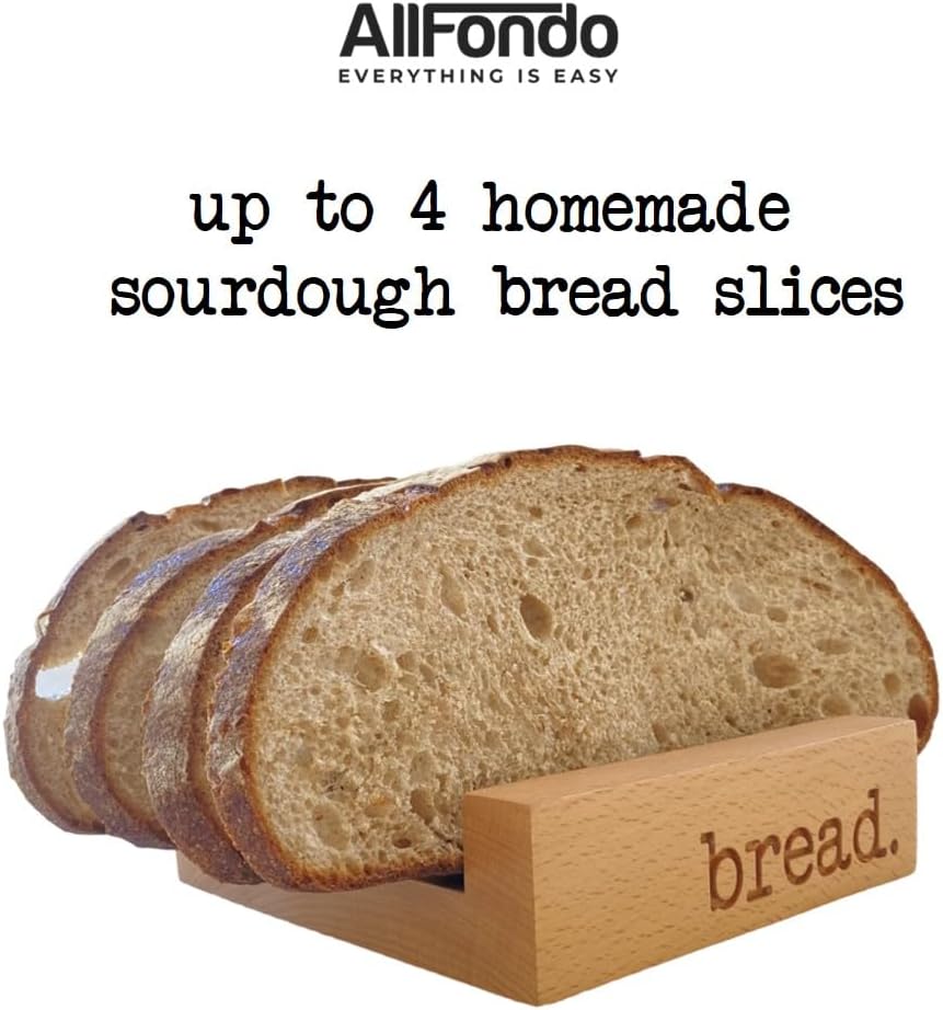 Toast Holder Rack | 4 Homemade Sourdough Bread Slice Wood Bread Rack | 8 Sandwich Type Slices Toast Stand | Toast Tray | Toast Rack English Style | Compact Toast Holder Server