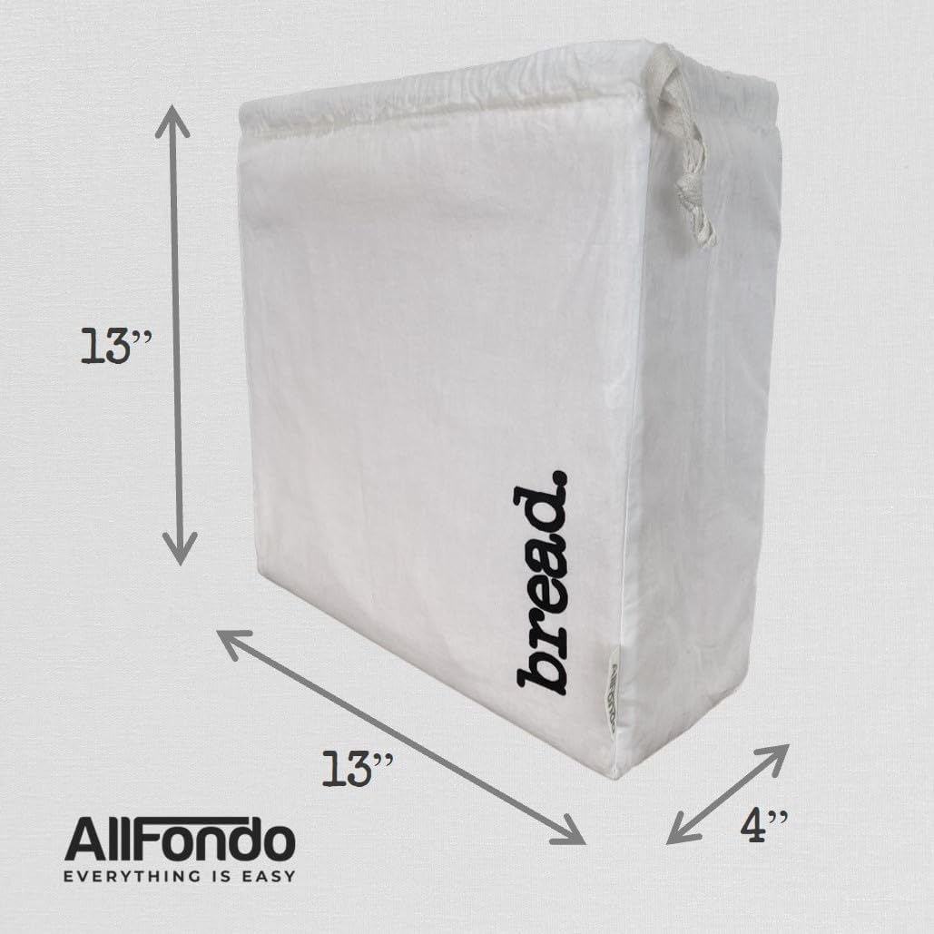 Beeswax Bags for Bread | XL Cotton Bread Bags for Sourdough | Reusable Sourdough Bread Bag | Beeswax Bread Bags for Sourdough | Beeswax Bread Bag | Storage Sourdough Accessories | WHITE DRAWSTRING